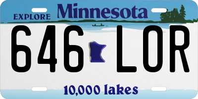 MN license plate 646LOR