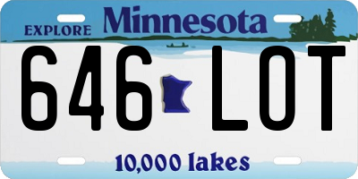 MN license plate 646LOT