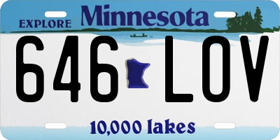 MN license plate 646LOV