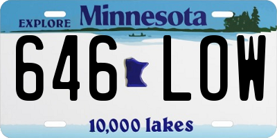 MN license plate 646LOW