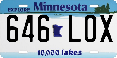 MN license plate 646LOX