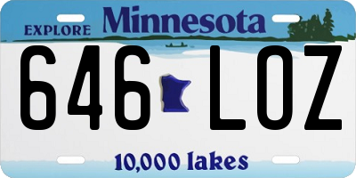 MN license plate 646LOZ