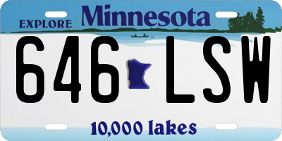 MN license plate 646LSW