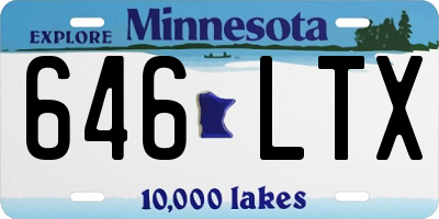 MN license plate 646LTX
