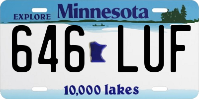 MN license plate 646LUF