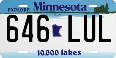 MN license plate 646LUL