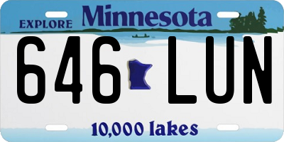 MN license plate 646LUN