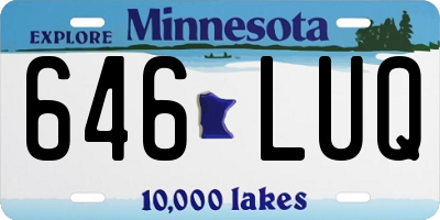 MN license plate 646LUQ