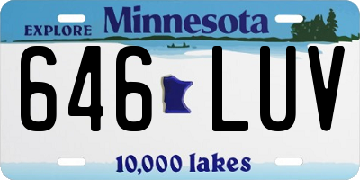 MN license plate 646LUV