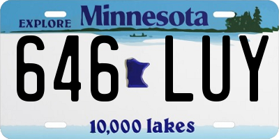 MN license plate 646LUY