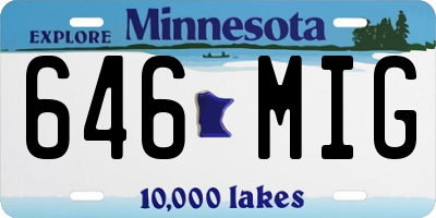 MN license plate 646MIG