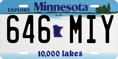 MN license plate 646MIY