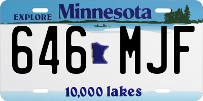 MN license plate 646MJF