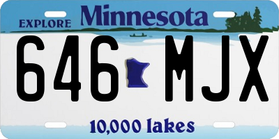 MN license plate 646MJX