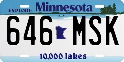 MN license plate 646MSK