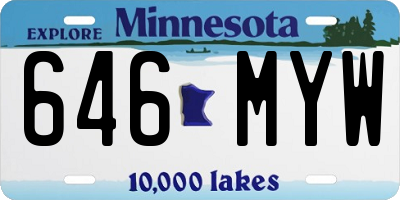 MN license plate 646MYW