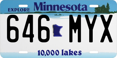 MN license plate 646MYX