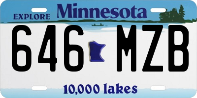 MN license plate 646MZB