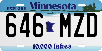 MN license plate 646MZD