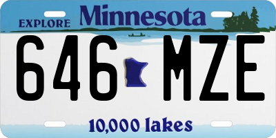 MN license plate 646MZE