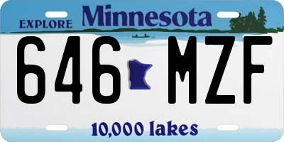 MN license plate 646MZF