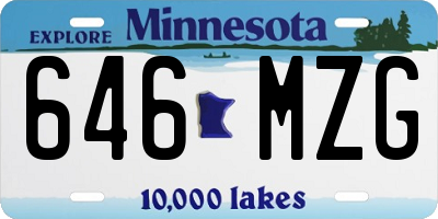 MN license plate 646MZG