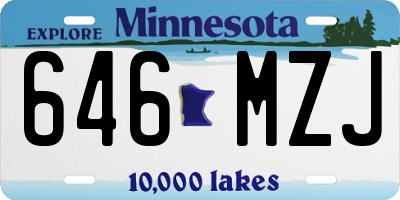 MN license plate 646MZJ