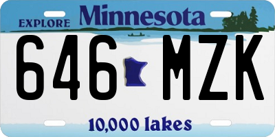 MN license plate 646MZK