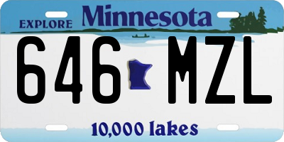 MN license plate 646MZL