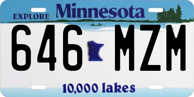 MN license plate 646MZM