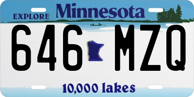 MN license plate 646MZQ