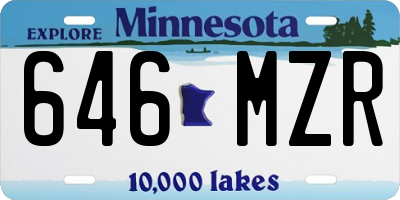 MN license plate 646MZR