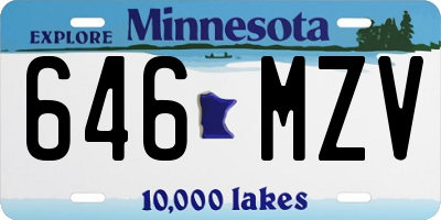 MN license plate 646MZV