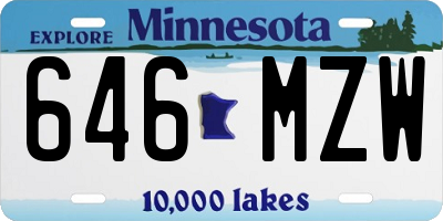 MN license plate 646MZW