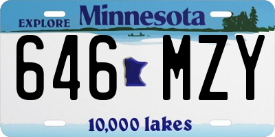 MN license plate 646MZY