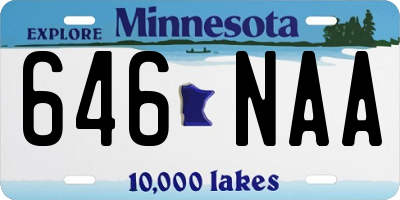 MN license plate 646NAA
