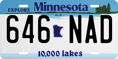 MN license plate 646NAD