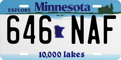 MN license plate 646NAF