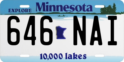 MN license plate 646NAI