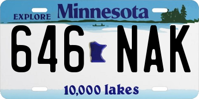 MN license plate 646NAK