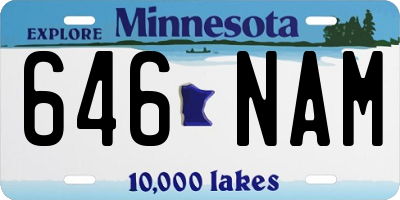 MN license plate 646NAM