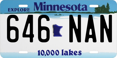 MN license plate 646NAN