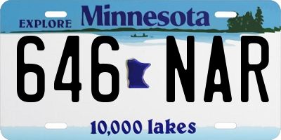 MN license plate 646NAR