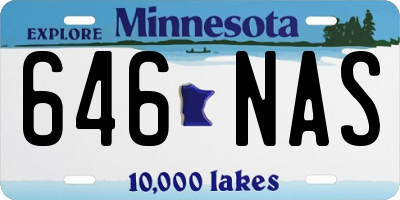 MN license plate 646NAS