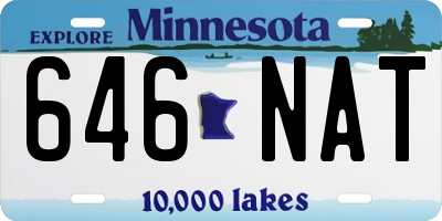 MN license plate 646NAT