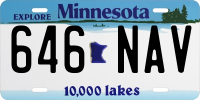 MN license plate 646NAV