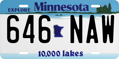 MN license plate 646NAW