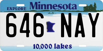 MN license plate 646NAY