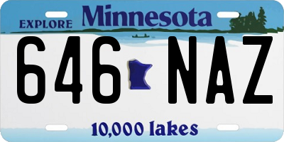 MN license plate 646NAZ