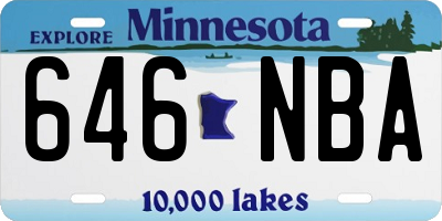 MN license plate 646NBA